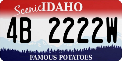 ID license plate 4B2222W