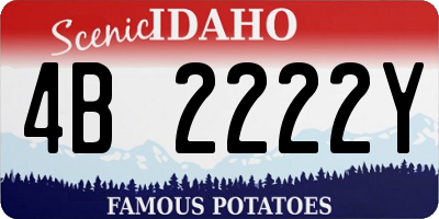 ID license plate 4B2222Y