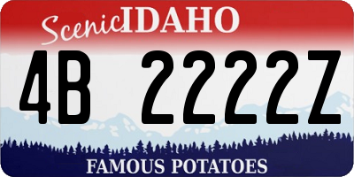 ID license plate 4B2222Z
