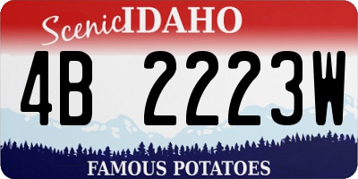 ID license plate 4B2223W