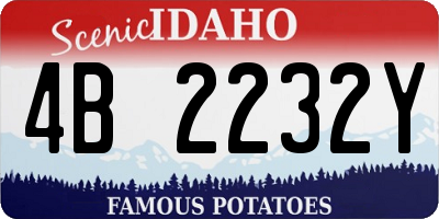 ID license plate 4B2232Y