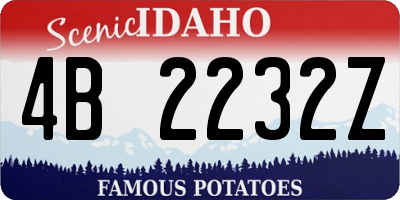 ID license plate 4B2232Z