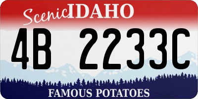ID license plate 4B2233C