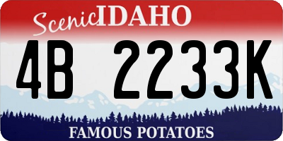 ID license plate 4B2233K