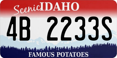 ID license plate 4B2233S