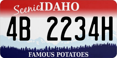 ID license plate 4B2234H