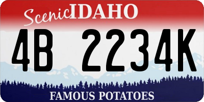 ID license plate 4B2234K