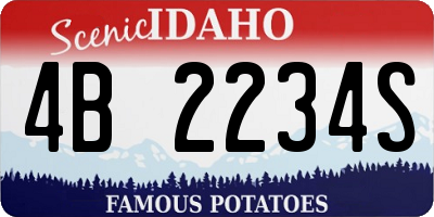 ID license plate 4B2234S
