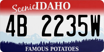 ID license plate 4B2235W