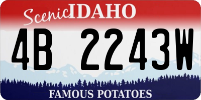 ID license plate 4B2243W