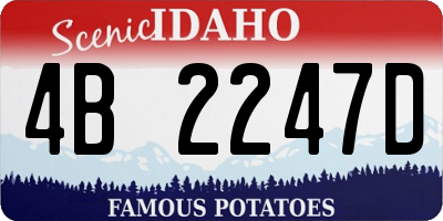 ID license plate 4B2247D