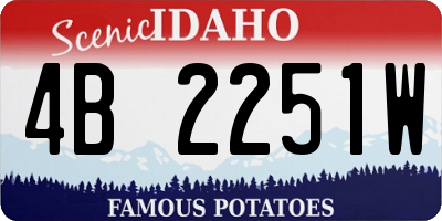 ID license plate 4B2251W