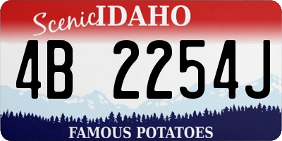 ID license plate 4B2254J
