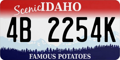 ID license plate 4B2254K