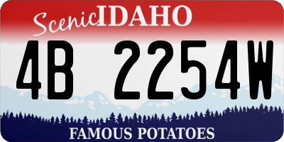 ID license plate 4B2254W