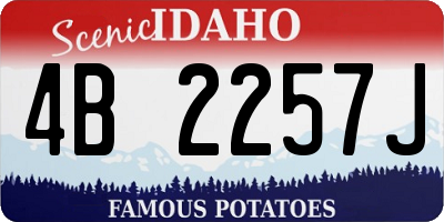 ID license plate 4B2257J