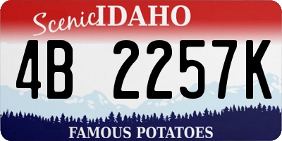ID license plate 4B2257K