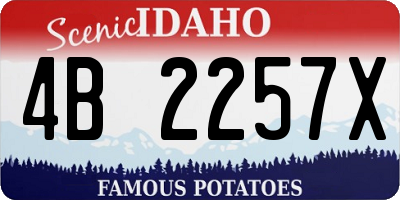 ID license plate 4B2257X