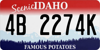 ID license plate 4B2274K