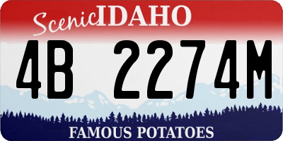 ID license plate 4B2274M