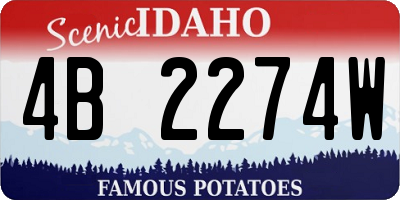 ID license plate 4B2274W