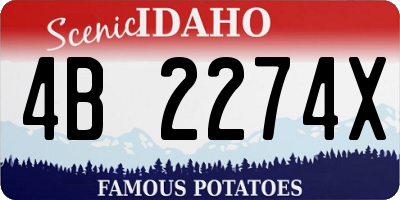 ID license plate 4B2274X