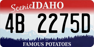 ID license plate 4B2275D