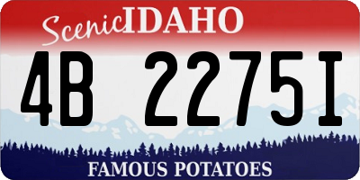 ID license plate 4B2275I