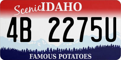 ID license plate 4B2275U