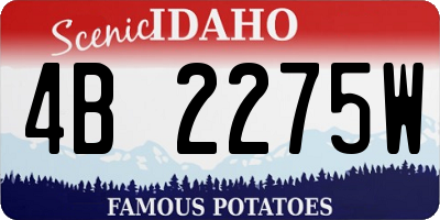 ID license plate 4B2275W