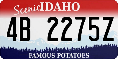 ID license plate 4B2275Z