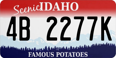 ID license plate 4B2277K