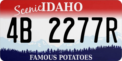 ID license plate 4B2277R