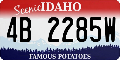 ID license plate 4B2285W