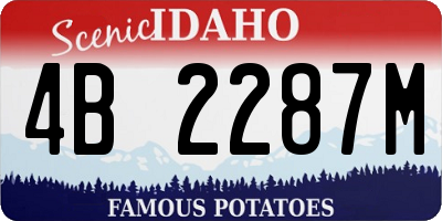 ID license plate 4B2287M
