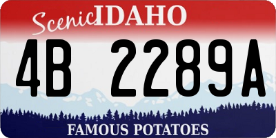 ID license plate 4B2289A