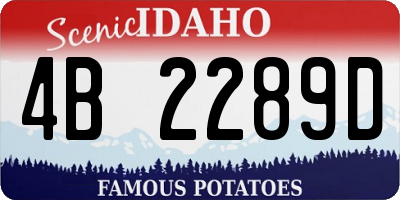 ID license plate 4B2289D
