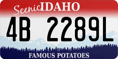 ID license plate 4B2289L