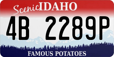 ID license plate 4B2289P
