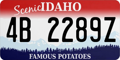 ID license plate 4B2289Z