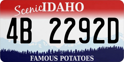 ID license plate 4B2292D