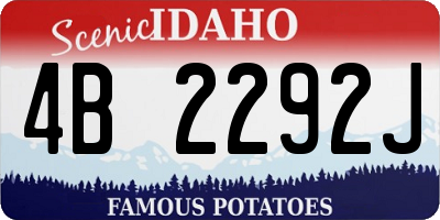 ID license plate 4B2292J