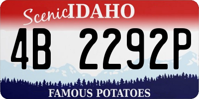 ID license plate 4B2292P