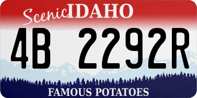 ID license plate 4B2292R