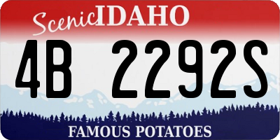 ID license plate 4B2292S