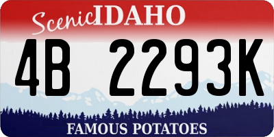 ID license plate 4B2293K