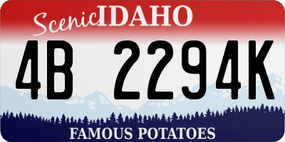 ID license plate 4B2294K