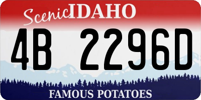 ID license plate 4B2296D