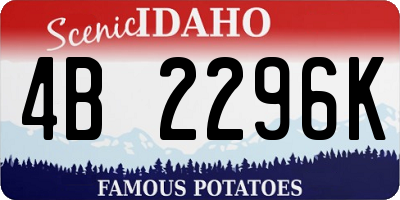 ID license plate 4B2296K