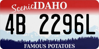 ID license plate 4B2296L